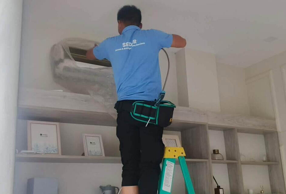 Outdoor condenser unit installation